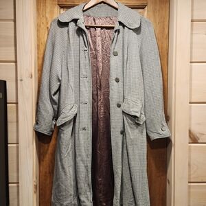 Vintage 365 By All-State Houndstooth Trench Coat